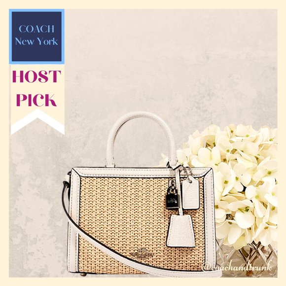 COACH Handbags - COACH Micro Zoe Crossbody Straw and Leather